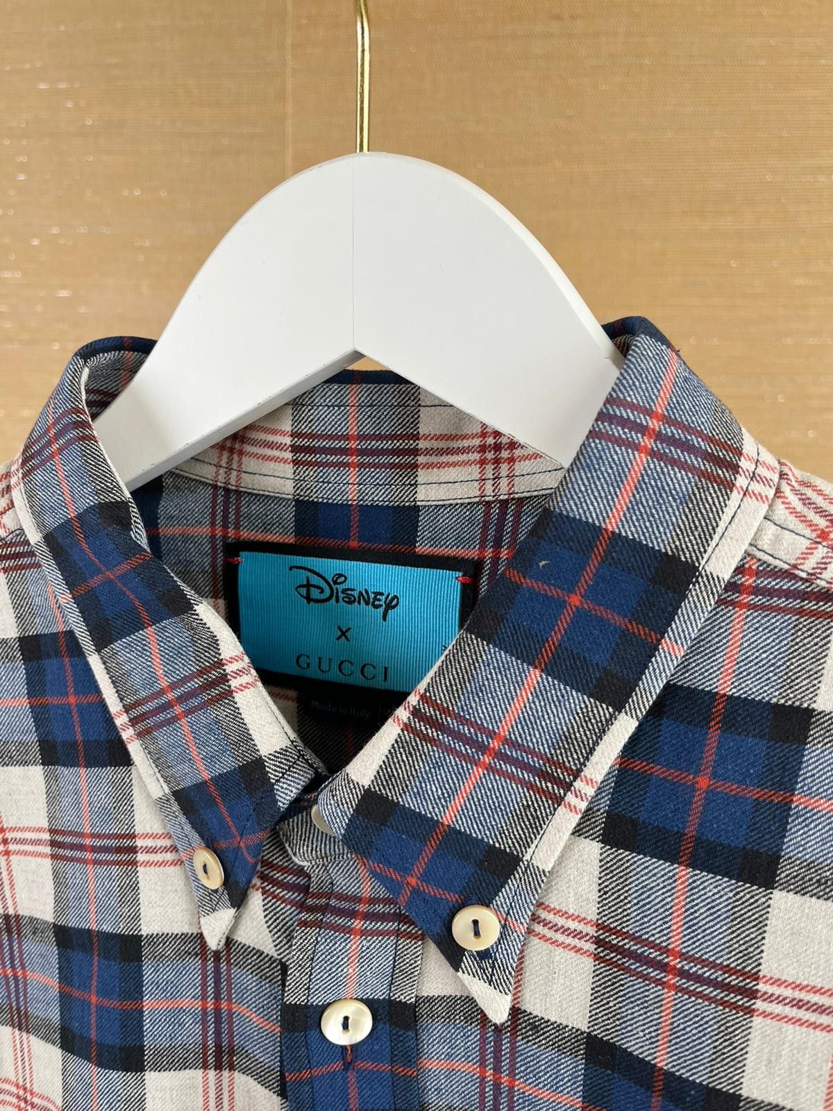 Gucci Donal Duck Embroidered Checker Cotton Shirt in Multicolor Size US M / EU 48-50 / 2 - 11 Thumbnail