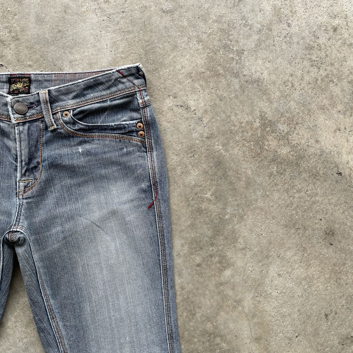 Japanese Brand Vintage Japanese Faded Flare Denim Jeans Pants W28 Size 28" / US 6 / IT 42 - 6 Thumbnail