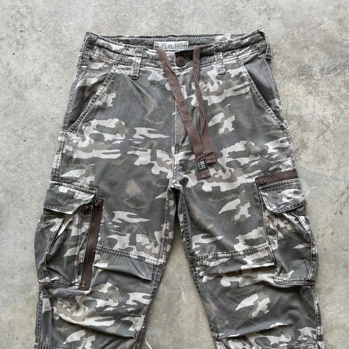 Japanese Brand 8 Pocket Vintage R.C.C 986 Faded Flare Military Cargo Pants Size US 32 / EU 48 - 3 Thumbnail