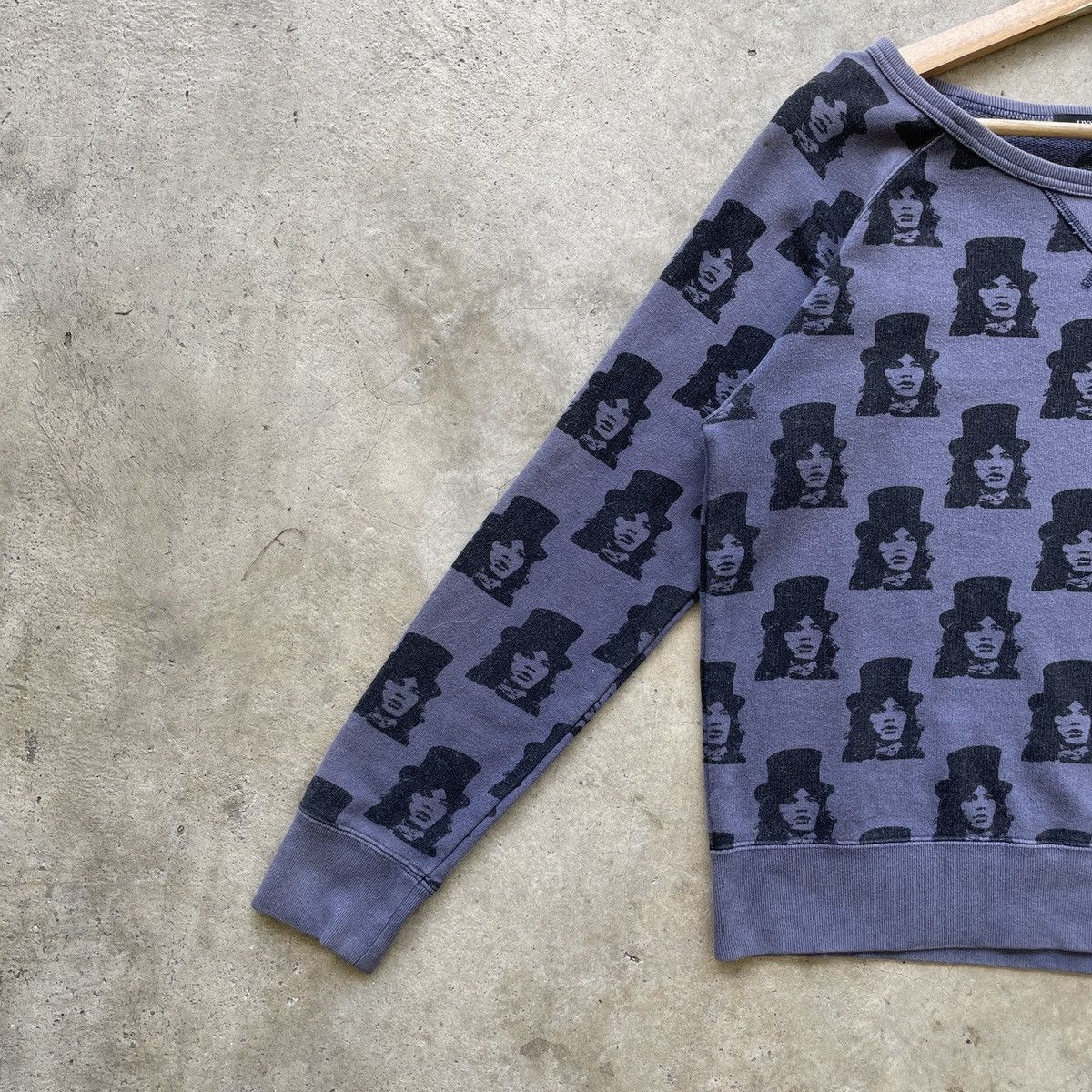 Hysteric Glamour × Japanese Brand × The Rolling Stones Hysterics Glamour X Mick Jagger Full Print Faded Sweatshirts Size US M / EU 48-50 / 2 - 4 Thumbnail
