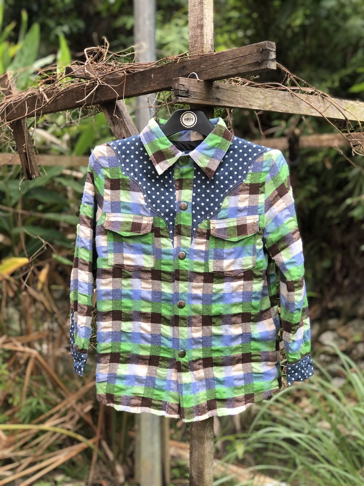 Flannel Vintage 90's Checkered Shirts Snap Button Up Size XS / US 0-2 / IT 36-38 - 1 Thumbnail
