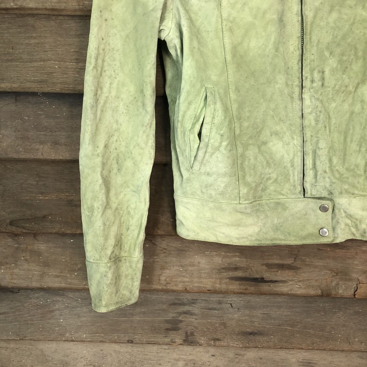 Japanese Brand Green vintage japan Leather Jacket #7084 Size US XS / EU 42 / 0 - 4 Thumbnail
