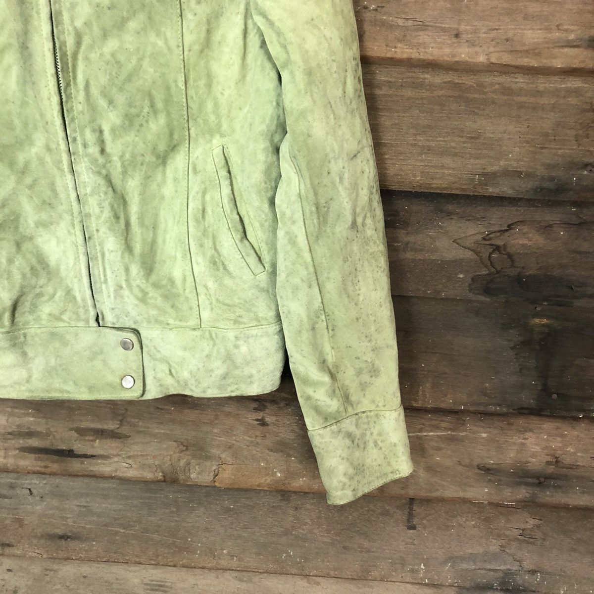 Japanese Brand Green vintage japan Leather Jacket #7084 Size US XS / EU 42 / 0 - 5 Thumbnail