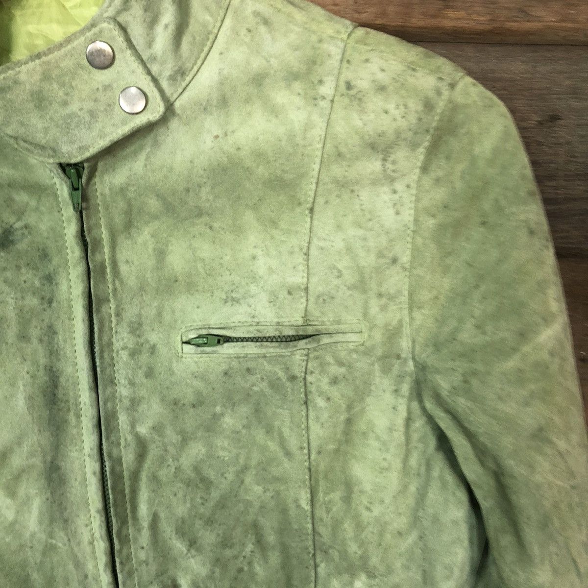 Japanese Brand Green vintage japan Leather Jacket #7084 Size US XS / EU 42 / 0 - 6 Thumbnail