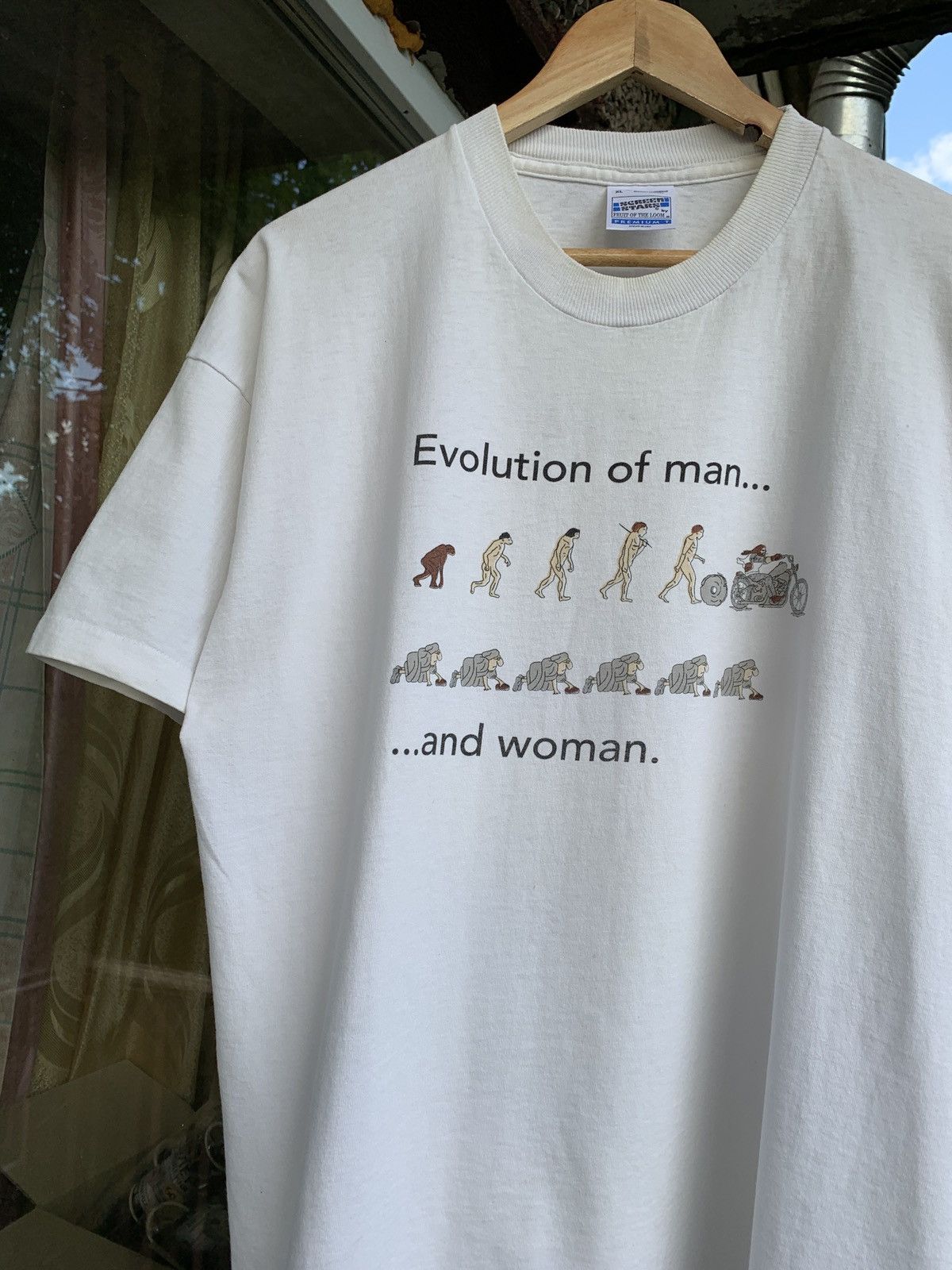 Vintage 90s Vintage Evolution Of Man And Woman Single Stitch T-Shirt Size US XL / EU 56 / 4 - 3 Thumbnail