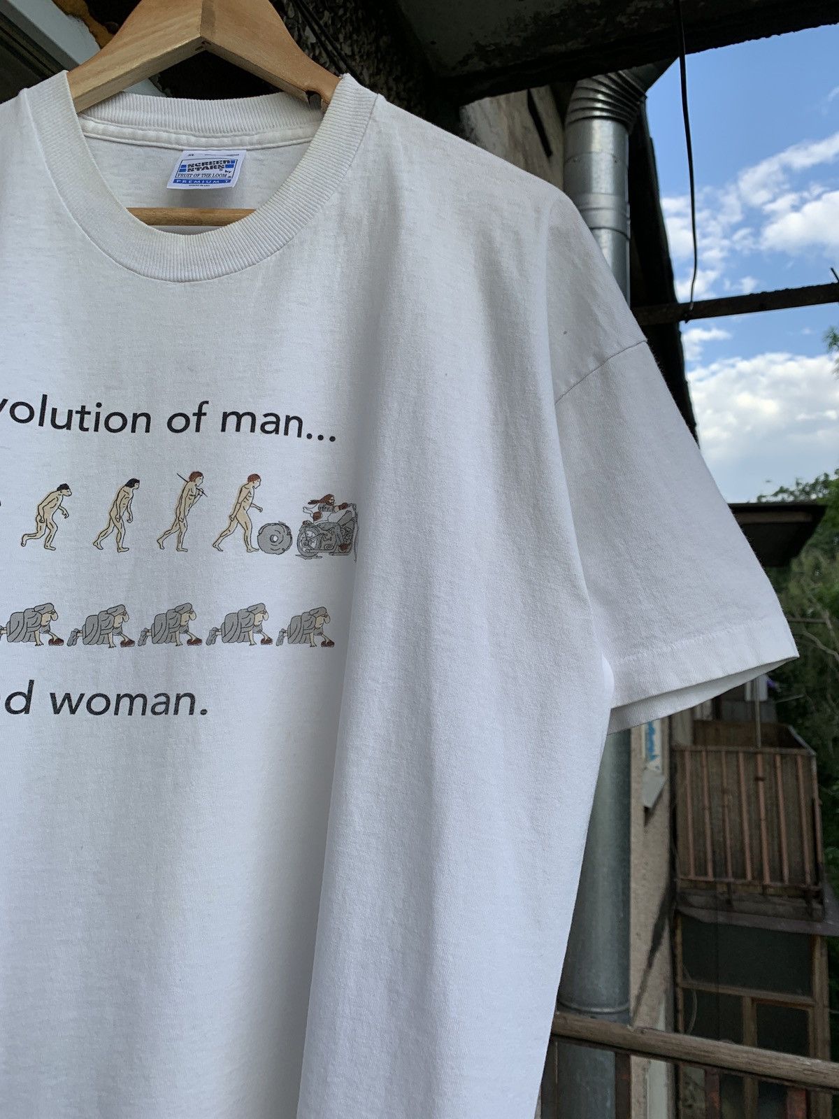 Vintage 90s Vintage Evolution Of Man And Woman Single Stitch T-Shirt Size US XL / EU 56 / 4 - 4 Thumbnail