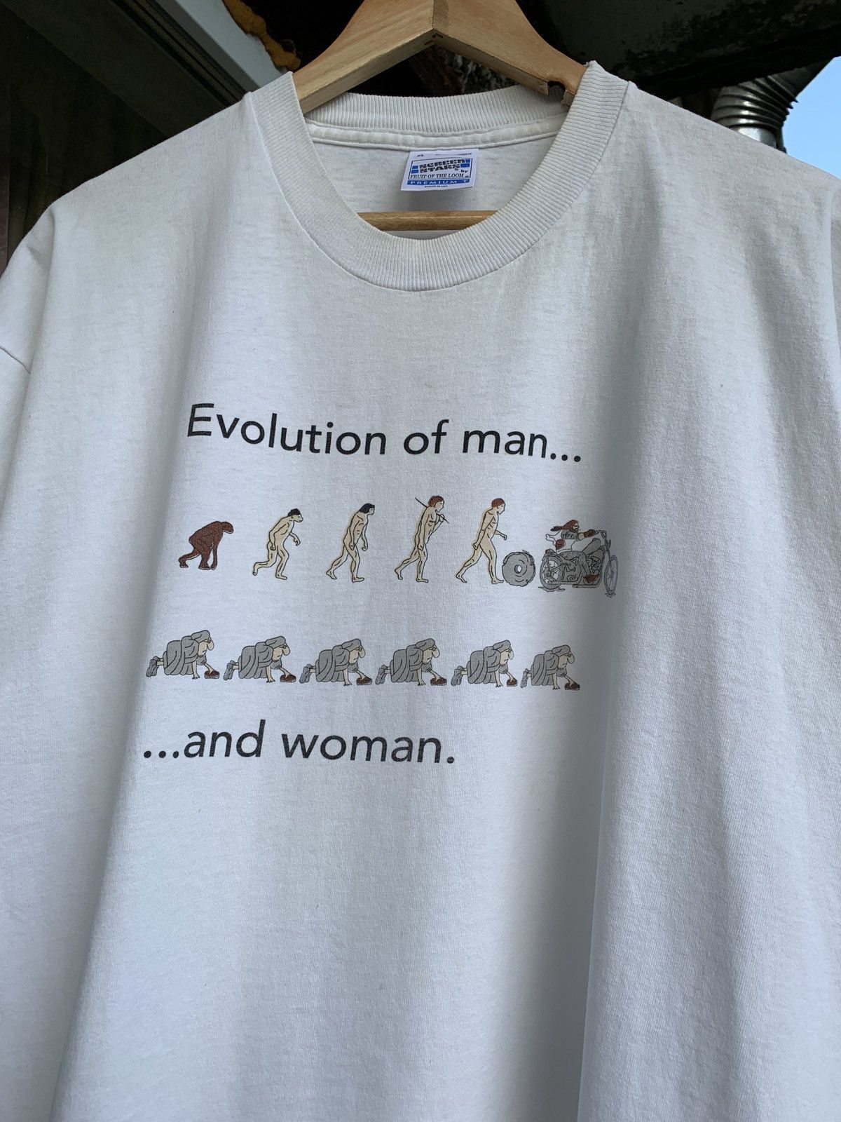 90s Vintage Evolution Of Man And Woman Single Stitch T-Shirt
