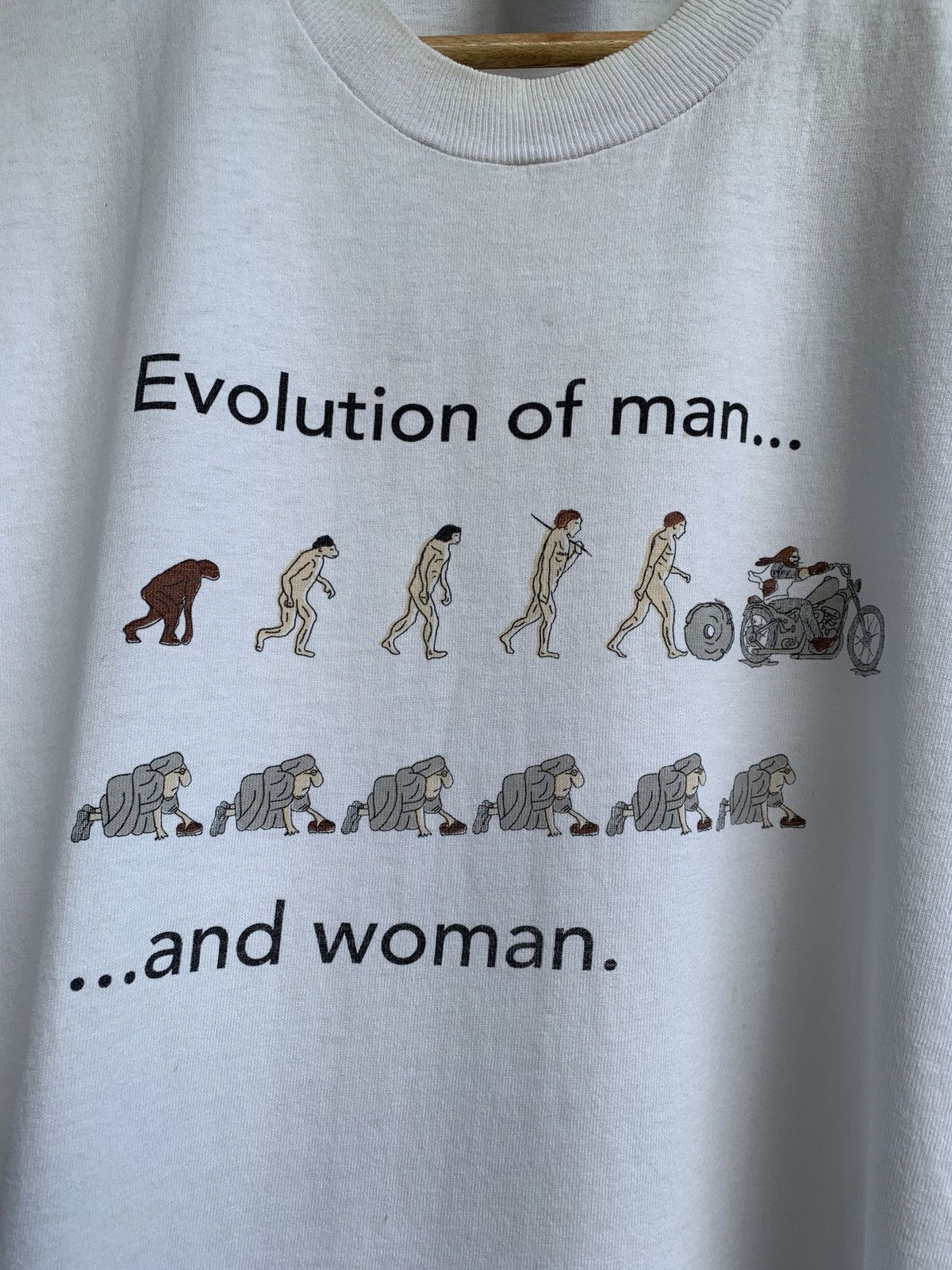Vintage 90s Vintage Evolution Of Man And Woman Single Stitch T-Shirt Size US XL / EU 56 / 4 - 5 Thumbnail
