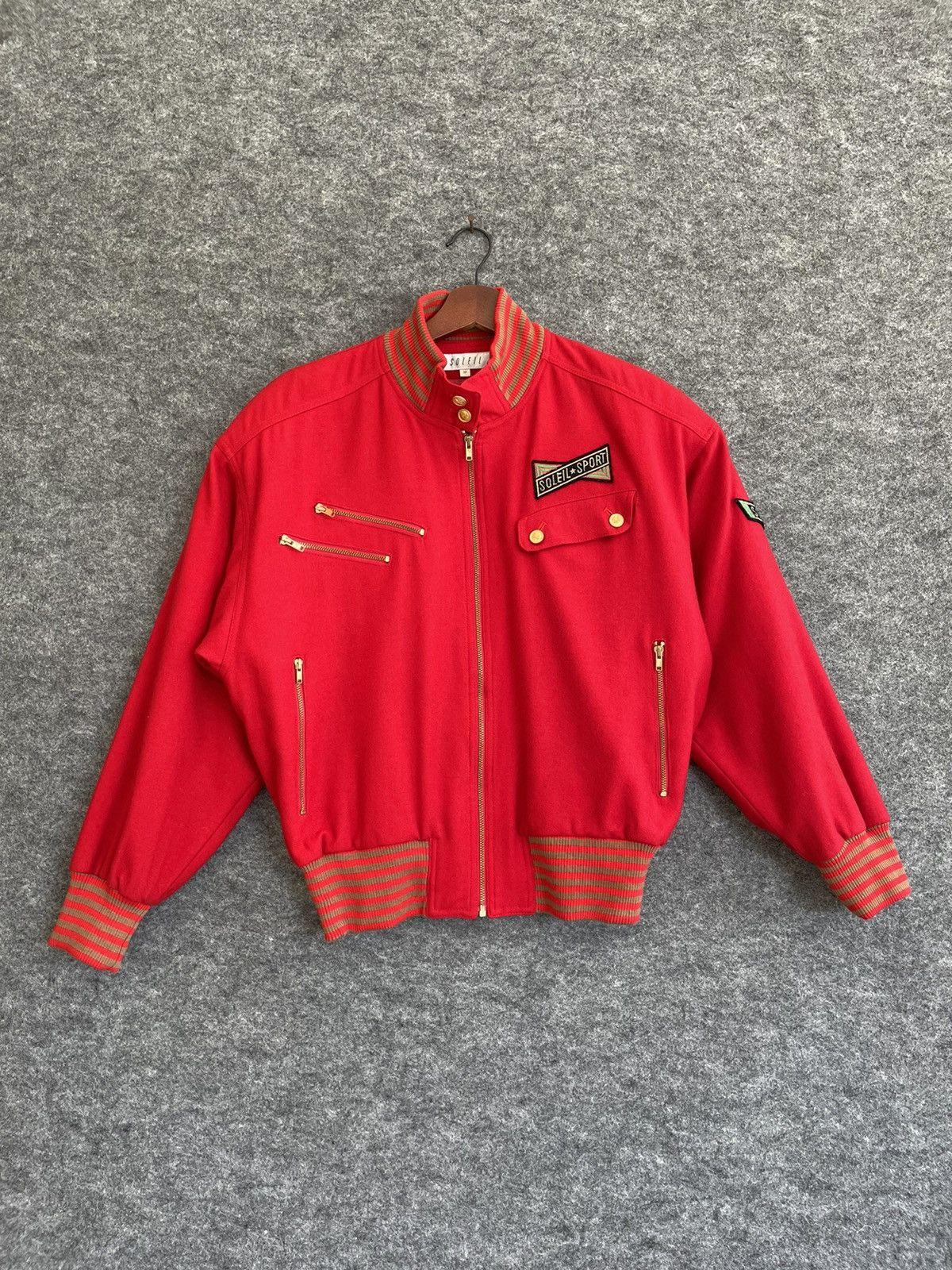 image of Vintage Soleil Wool Jacket in Red, Men's (Size Medium)