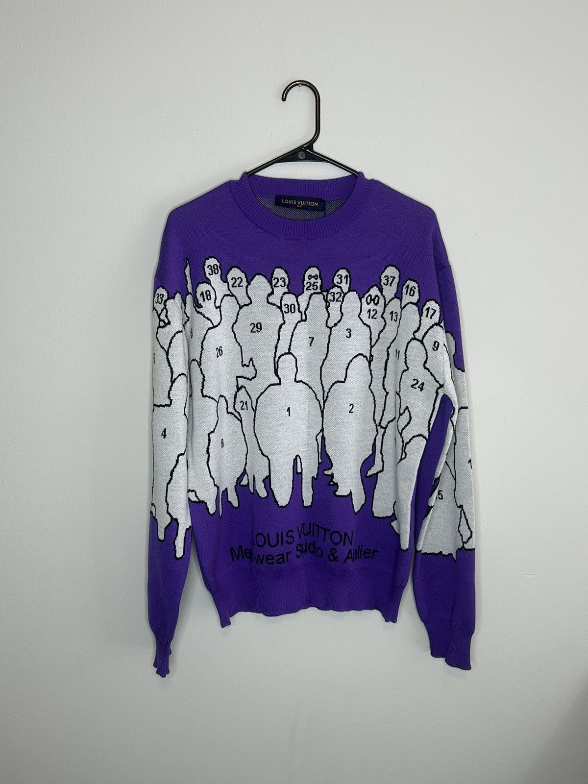 Louis Vuitton Studio Jacquard Crewneck, Purple, L