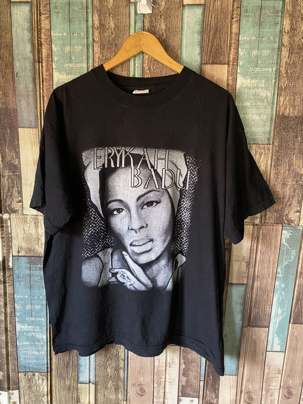 image of Band Tees Vintage 90's Erykah Badu American R&b Hip Hop in Black, Men's (Size 2XL)