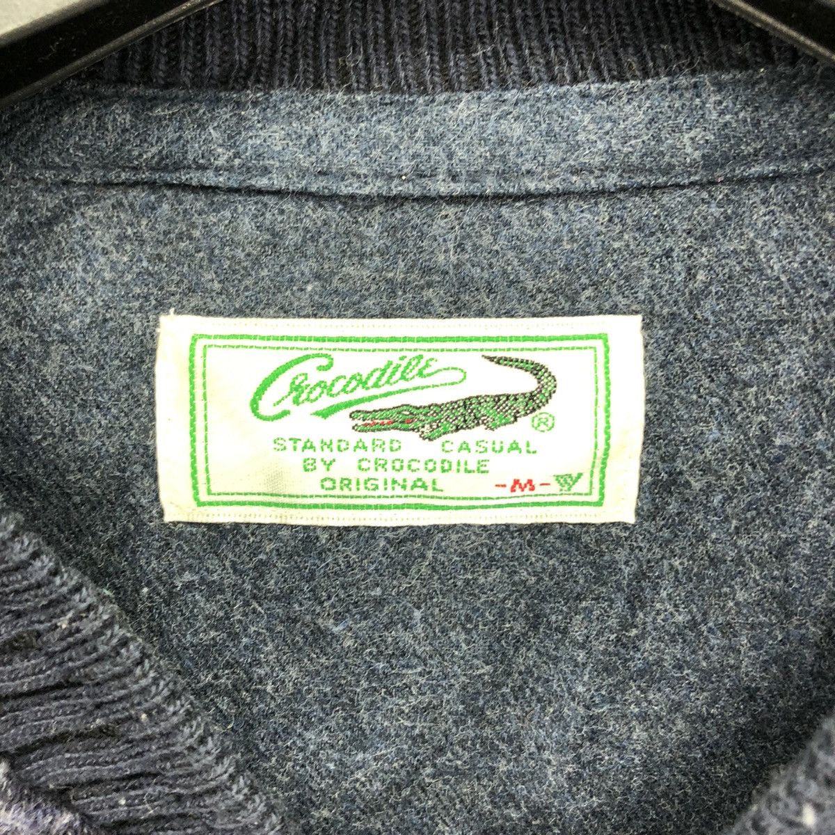 Japanese Brand Vintage 90's Crocodile Knit Fleece Zipper Sweater Jacket Size US M / EU 48-50 / 2 - 12 Thumbnail