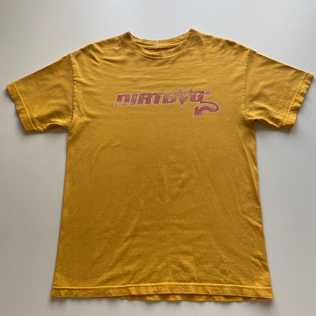 Pre-owned Vintage Y2k Dirtbag Spell Out Graphic T Shirt Pornstar In Yellow