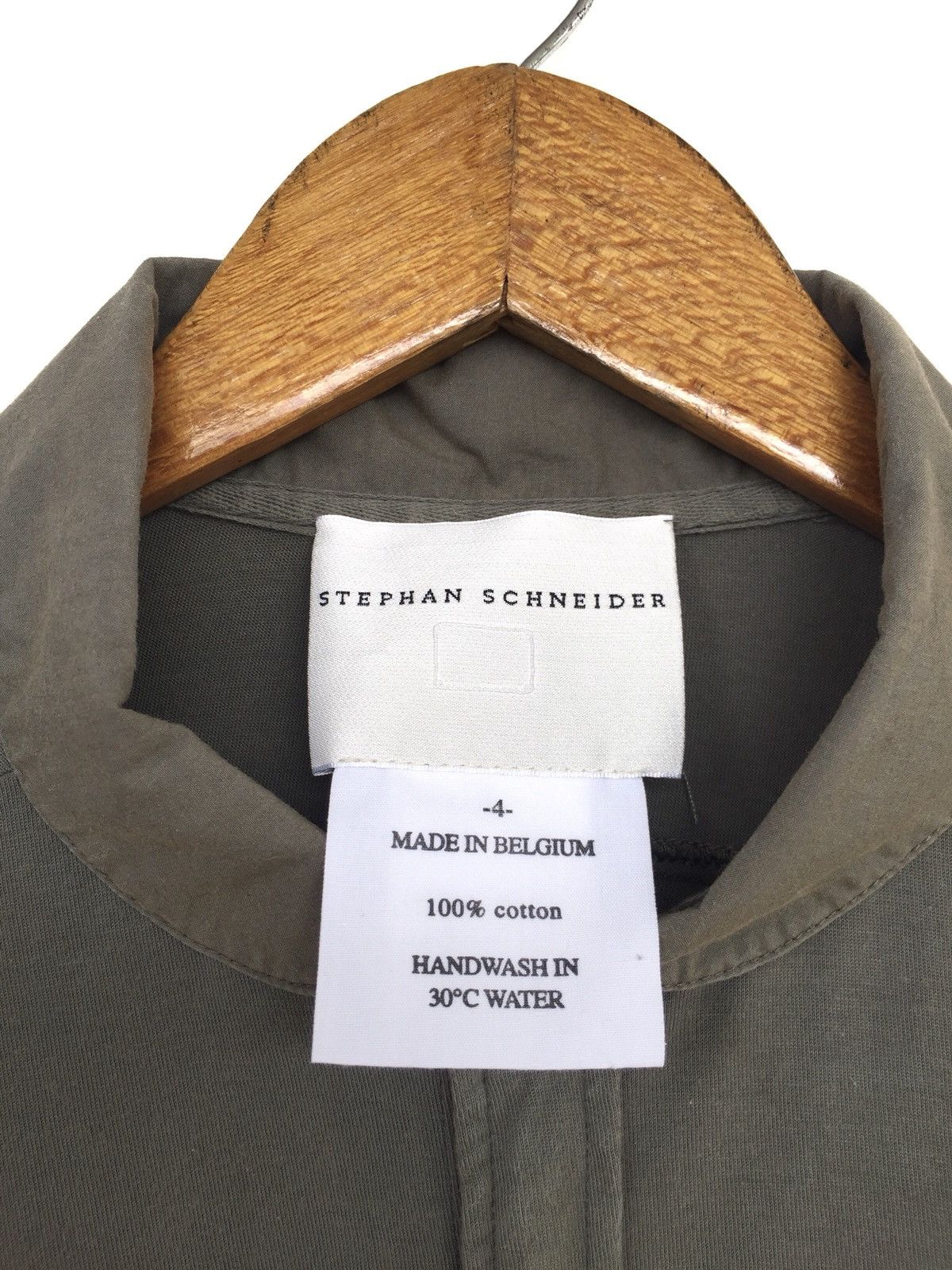 Stephan Schneider Belgium Made Olive Green Plain Button Up Shirt Size US M / EU 48-50 / 2 - 5 Thumbnail
