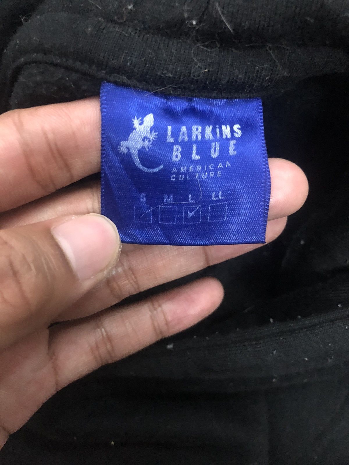 Japanese Brand Vintage Larkins Blue Spell Out Big Logo Hoodie Sweatshirt Size US L / EU 52-54 / 3 - 10 Thumbnail