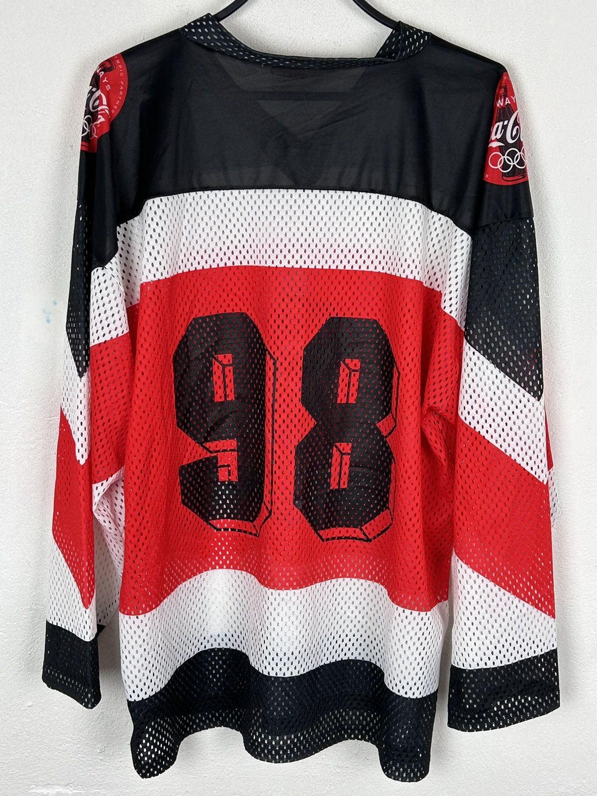 Coca Cola 90s Vintage Coca Cola 1998 70 Years Anni Hockey Jersey Size US L / EU 52-54 / 3 - 5 Thumbnail
