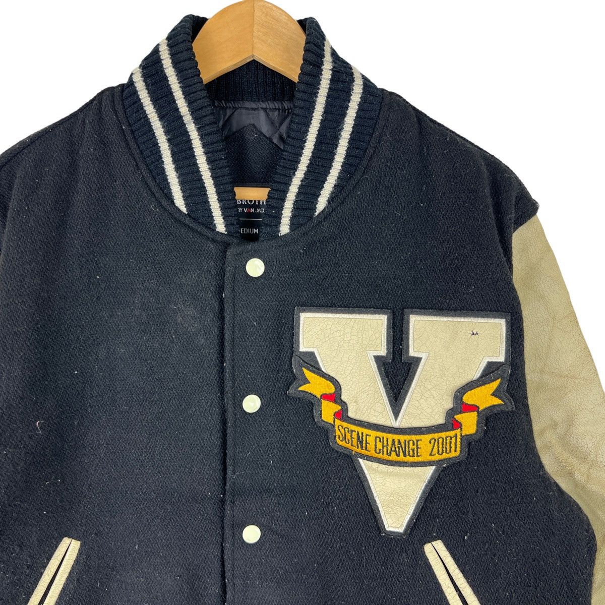 Van Van Brothers Japan Ivy Varsity Jacket Wool Leather Medium Size US M / EU 48-50 / 2 - 2 Thumbnail