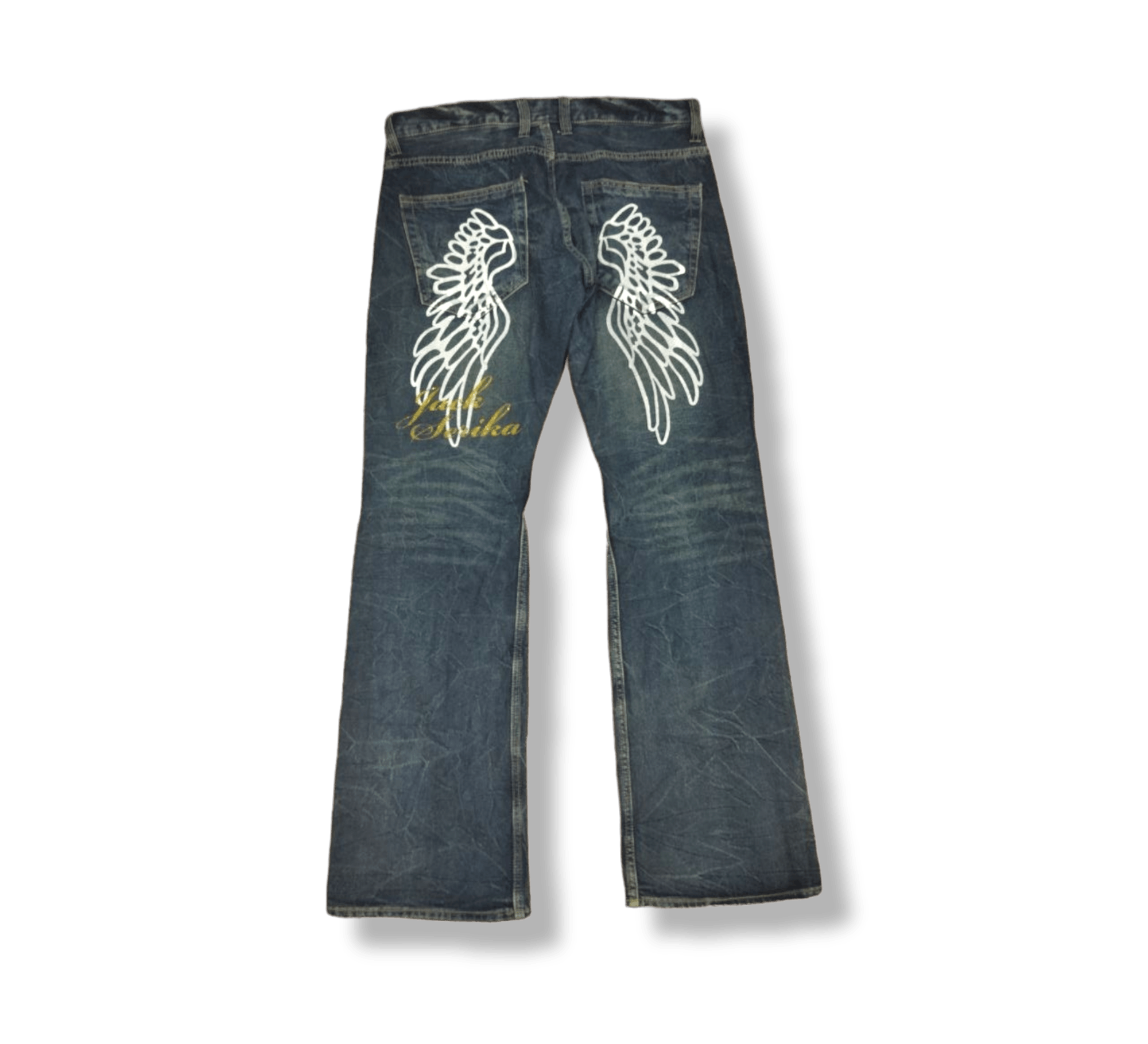 Japanese Brand Jack Serika Japanese Printed Wing Denim Jeans Size US 35 - 1 Thumbnail