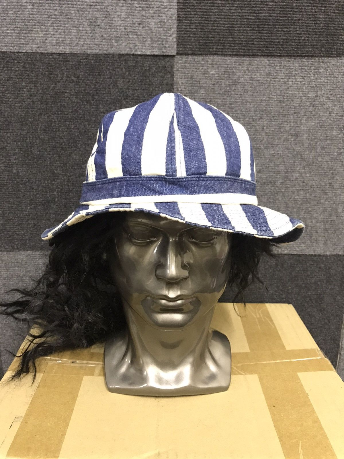 image of Beams Plus Beams Cool Hat in White Blue, Men's