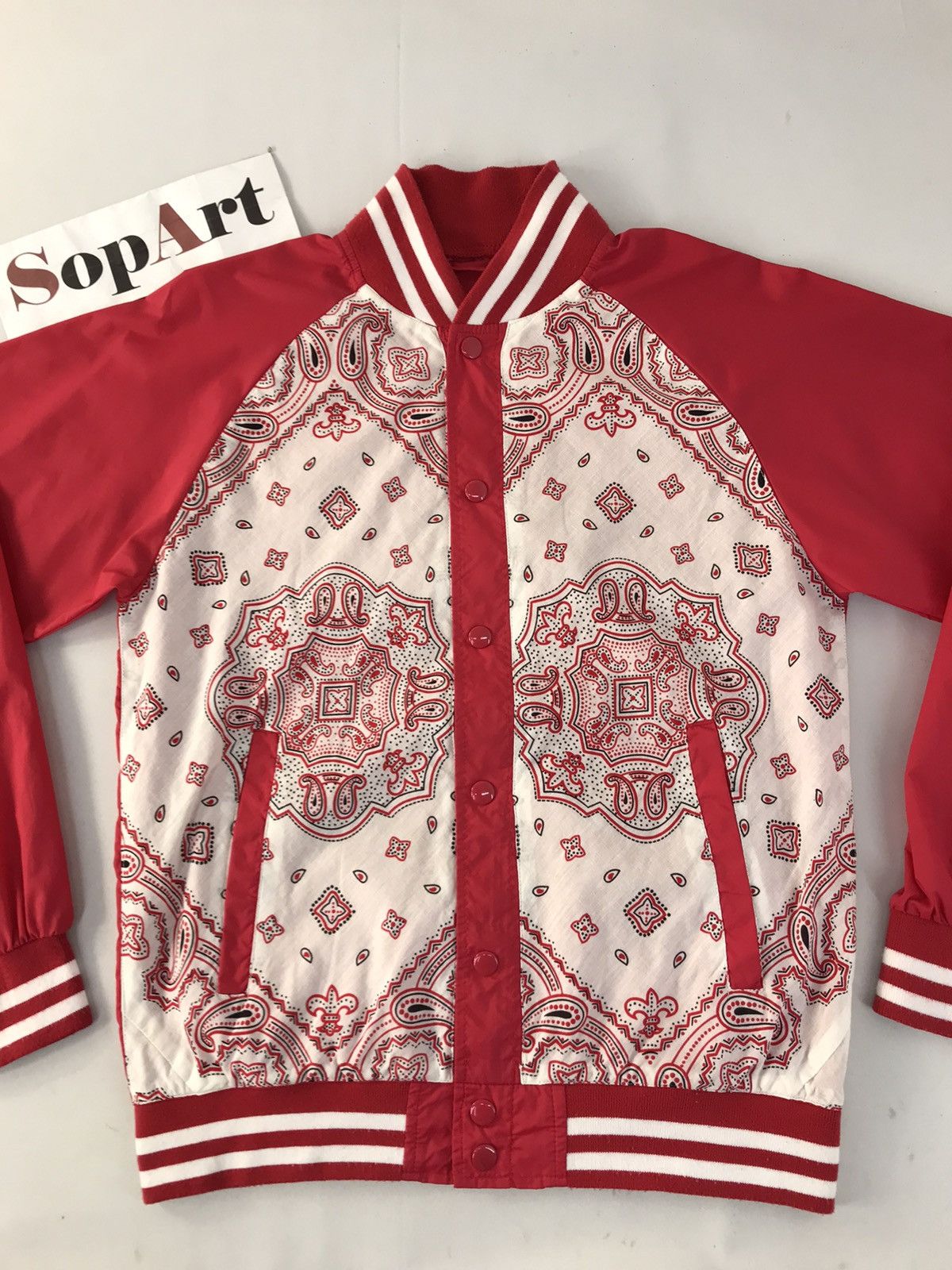 Japanese Brand × Vintage Vintage Bomber Jacket Paisley Art Snap Button Style Size US S / EU 44-46 / 1 - 3 Thumbnail