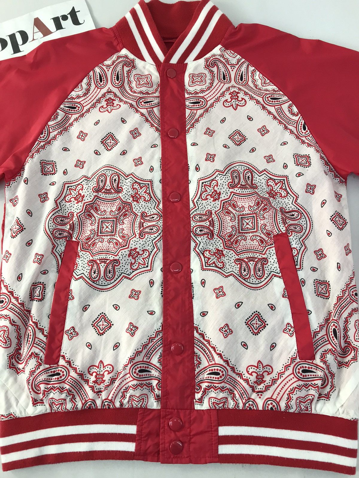 Japanese Brand × Vintage Vintage Bomber Jacket Paisley Art Snap Button Style Size US S / EU 44-46 / 1 - 4 Thumbnail