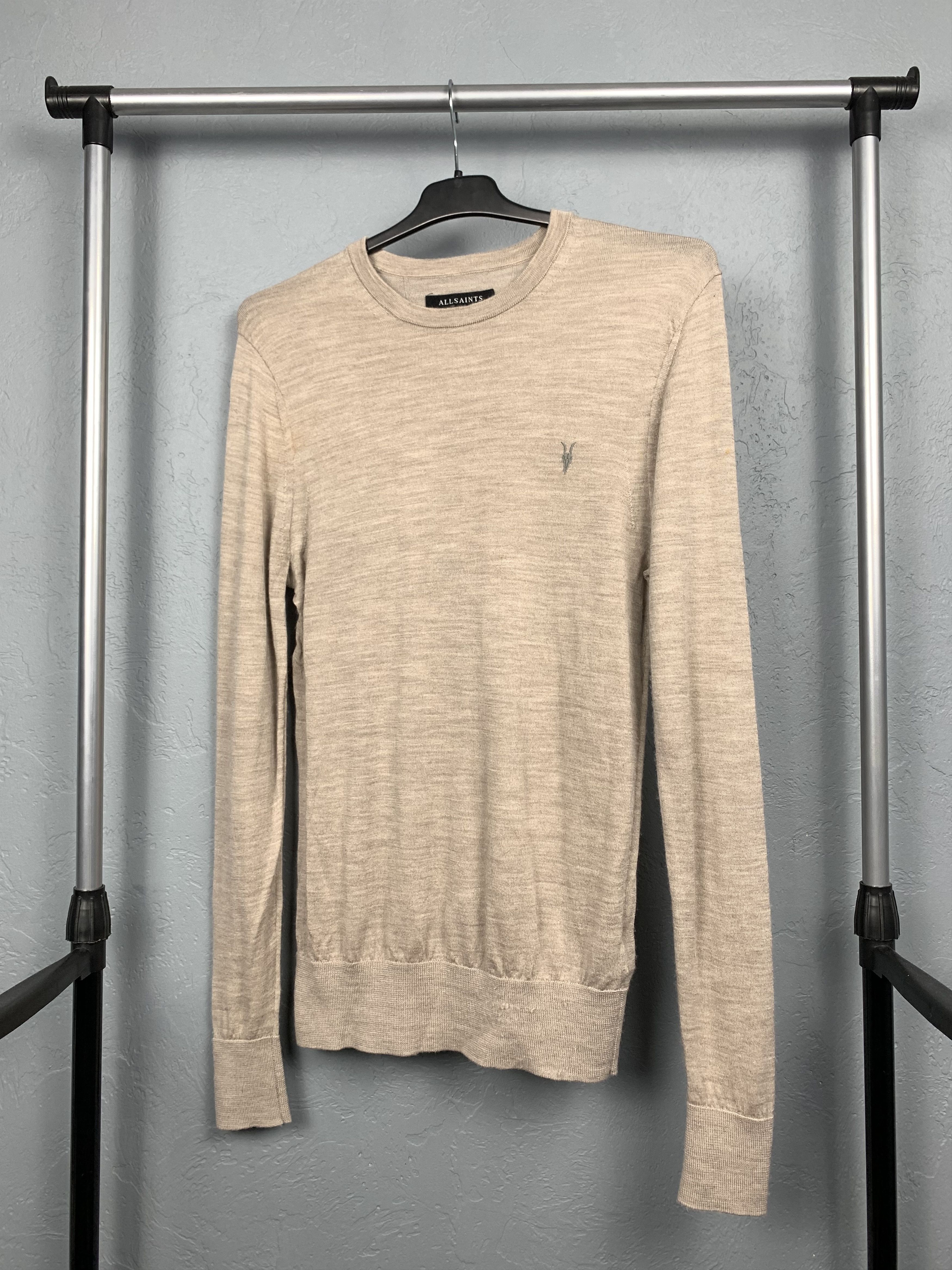Allsaints AllSaints Mens Mode Merino Wool Knit Sweater Size US S / EU 44-46 / 1 - 1 Thumbnail