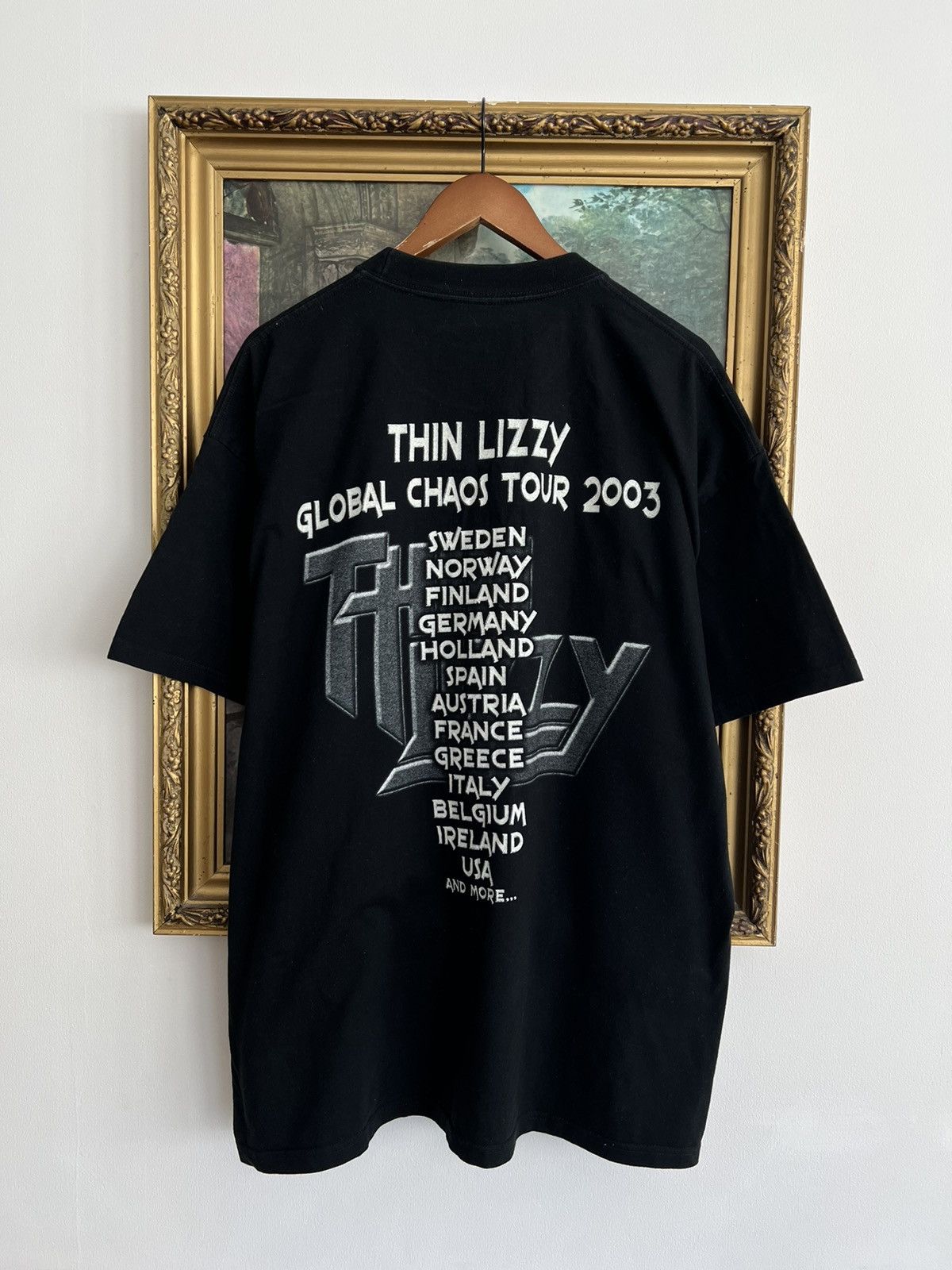 Band Tees Vintage 2003 Thin Lizzy Global Chaos Tour Black Tee Size US XL / EU 56 / 4 - 2 Thumbnail