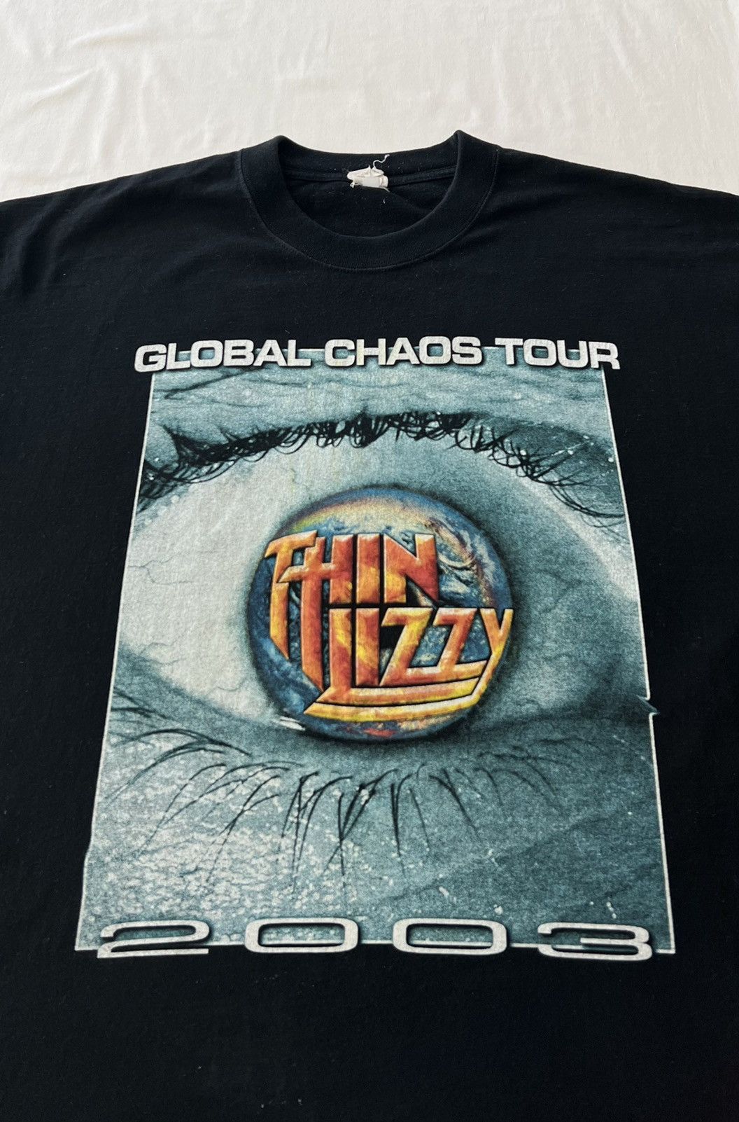 Band Tees Vintage 2003 Thin Lizzy Global Chaos Tour Black Tee Size US XL / EU 56 / 4 - 3 Thumbnail