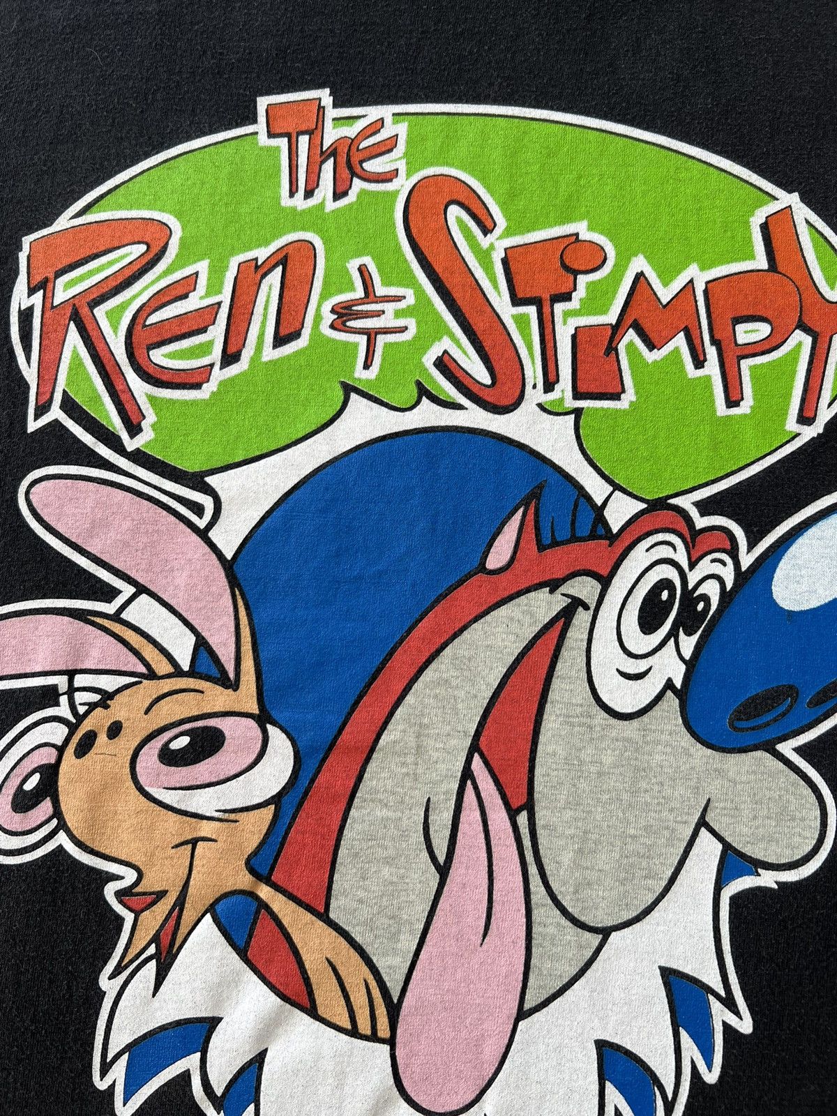 Cartoon Network Vintage 1994 Ren and Stimpy Show Nickelodeon Black Tee Size US XL / EU 56 / 4 - 4 Thumbnail