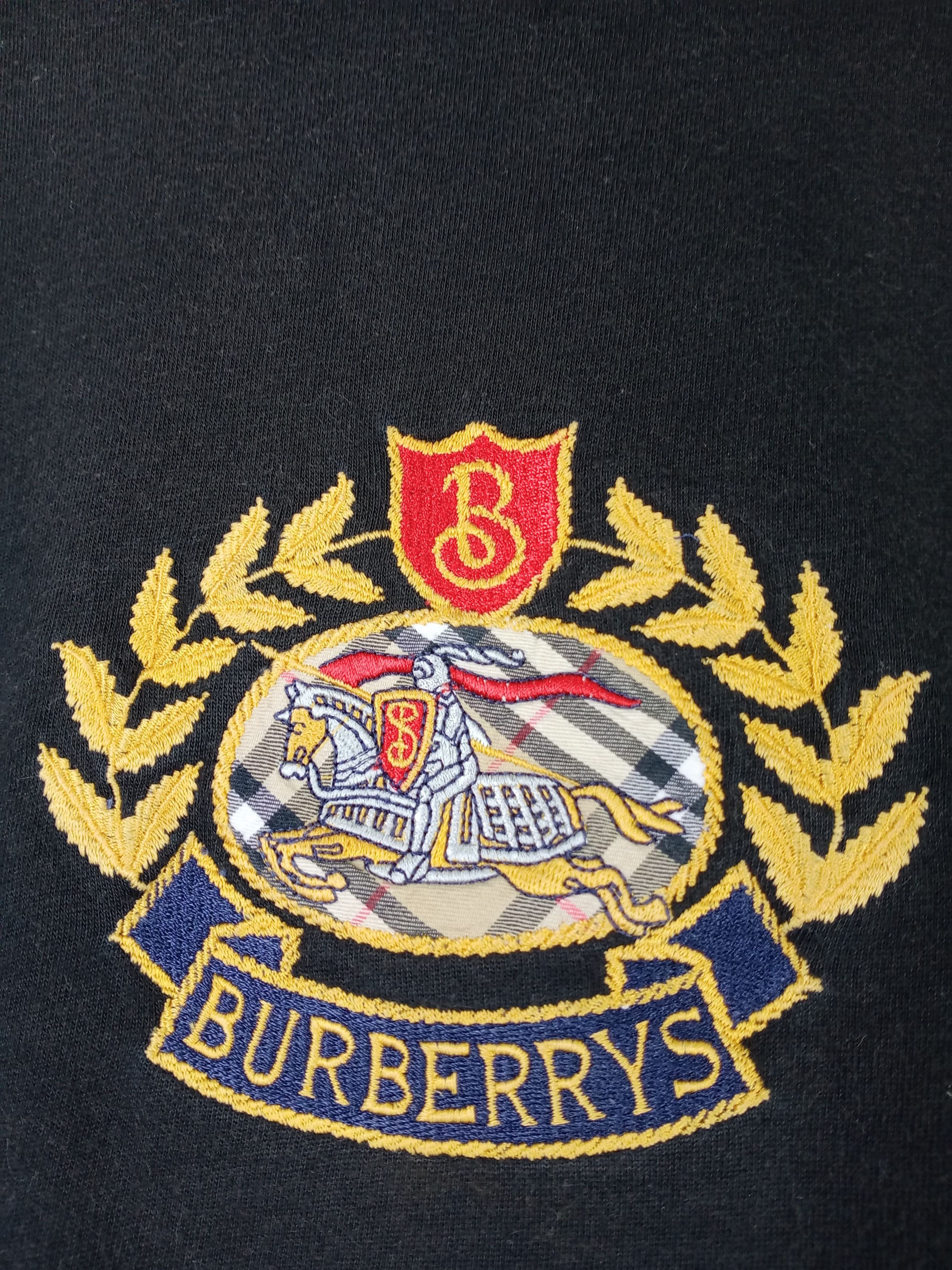Burberry Rare Vintage 90s Burberry Embroidered Big Logo Tshirt Size US S / EU 44-46 / 1 - 5 Thumbnail