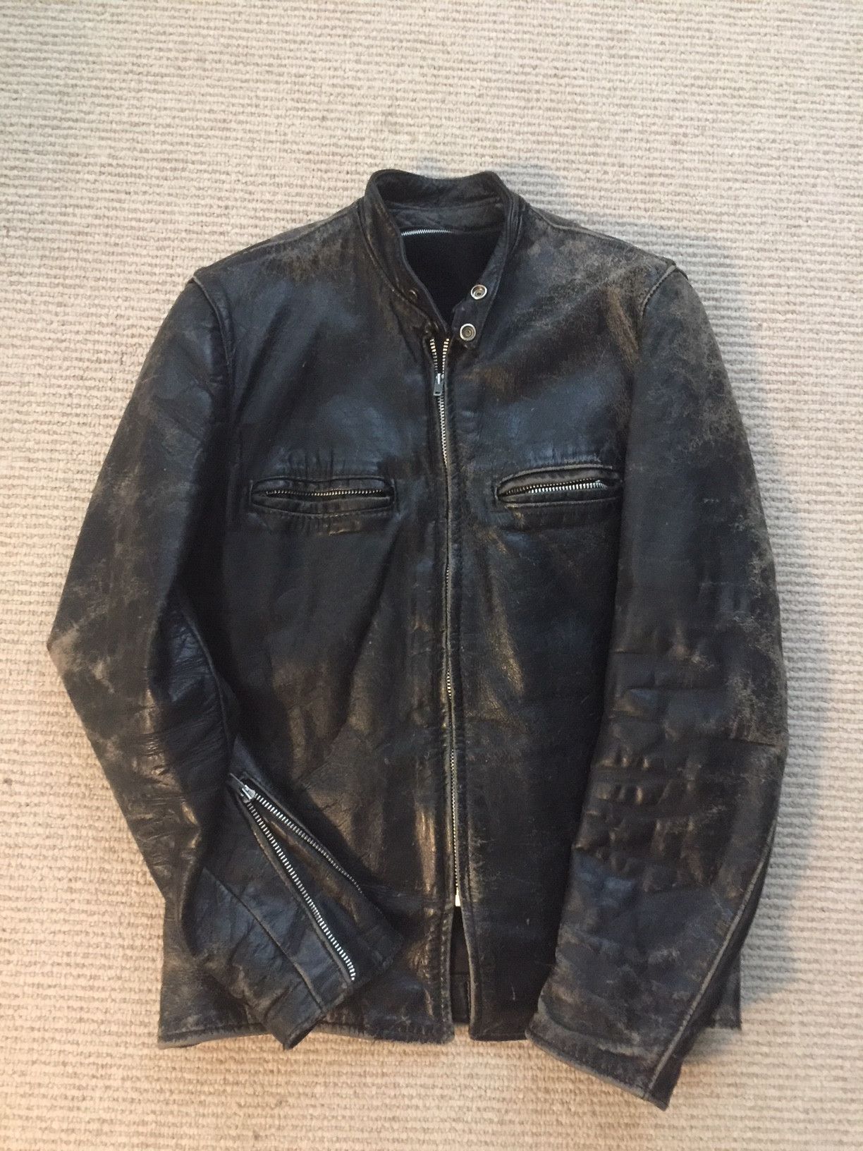 Vtg 70s buy Brooks Cafe Racer Leather Jacket