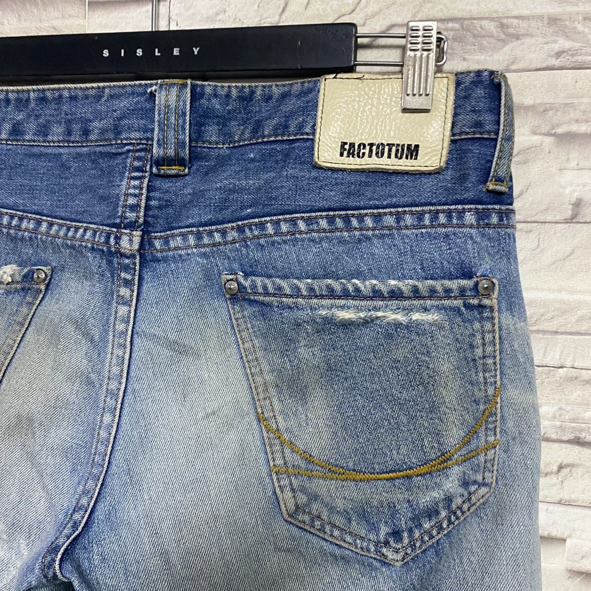 FACTOTUM Factotum Distressed Denim Patchwork Slimfit Jeans Size US 30 / EU 46 - 16 Thumbnail