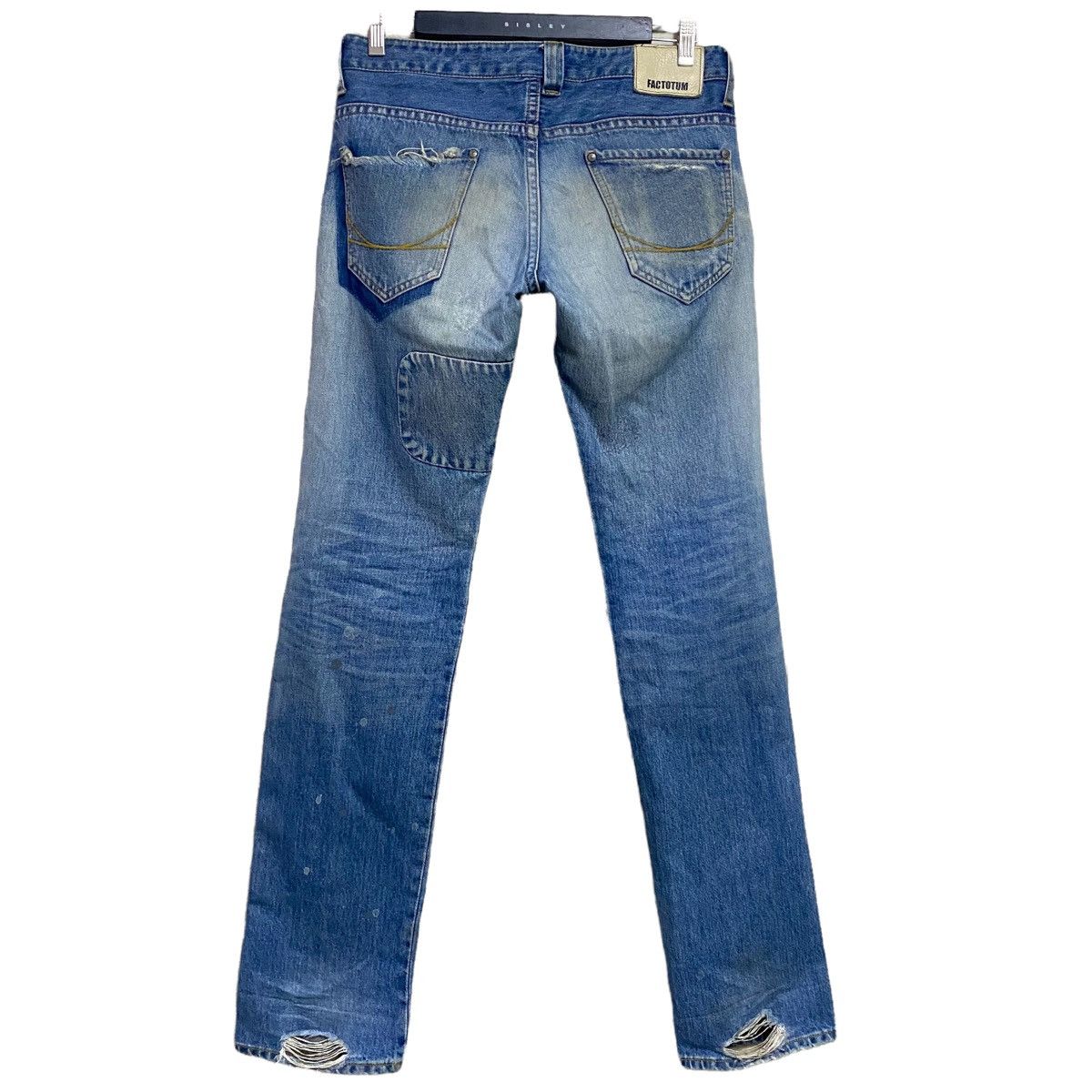FACTOTUM Factotum Distressed Denim Patchwork Slimfit Jeans Size US 30 / EU 46 - 2 Thumbnail
