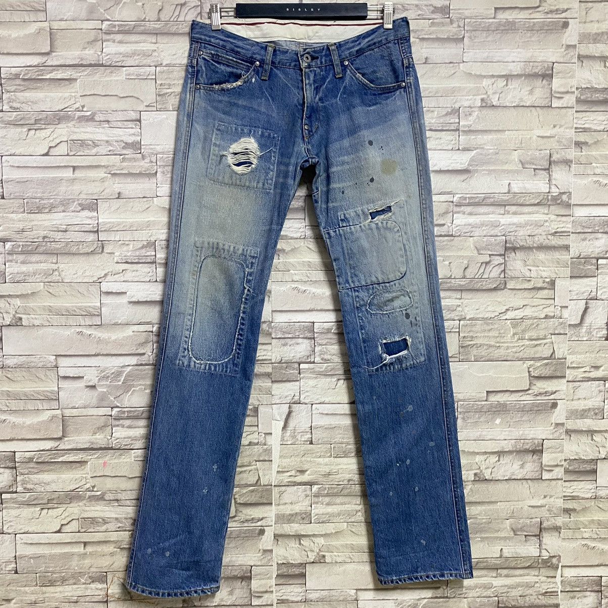 FACTOTUM Factotum Distressed Denim Patchwork Slimfit Jeans Size US 30 / EU 46 - 3 Thumbnail