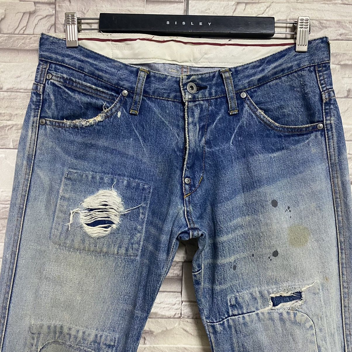 FACTOTUM Factotum Distressed Denim Patchwork Slimfit Jeans Size US 30 / EU 46 - 4 Thumbnail