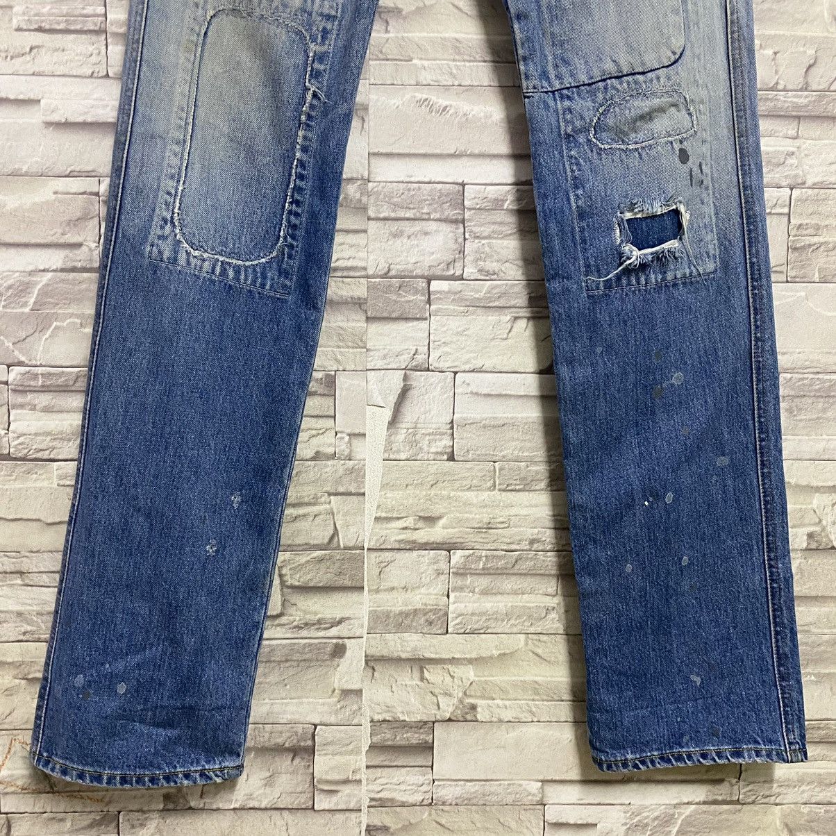 FACTOTUM Factotum Distressed Denim Patchwork Slimfit Jeans Size US 30 / EU 46 - 6 Thumbnail