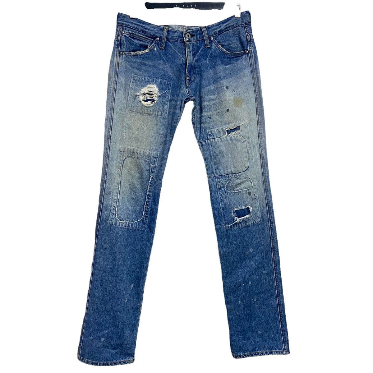 FACTOTUM Factotum Distressed Denim Patchwork Slimfit Jeans Size US 30 / EU 46 - 1 Thumbnail