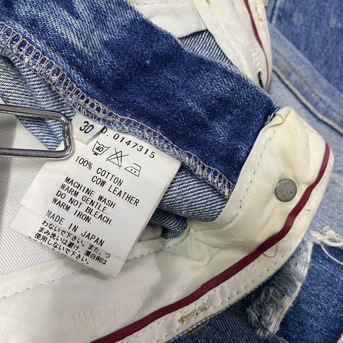 FACTOTUM Factotum Distressed Denim Patchwork Slimfit Jeans Size US 30 / EU 46 - 19 Thumbnail