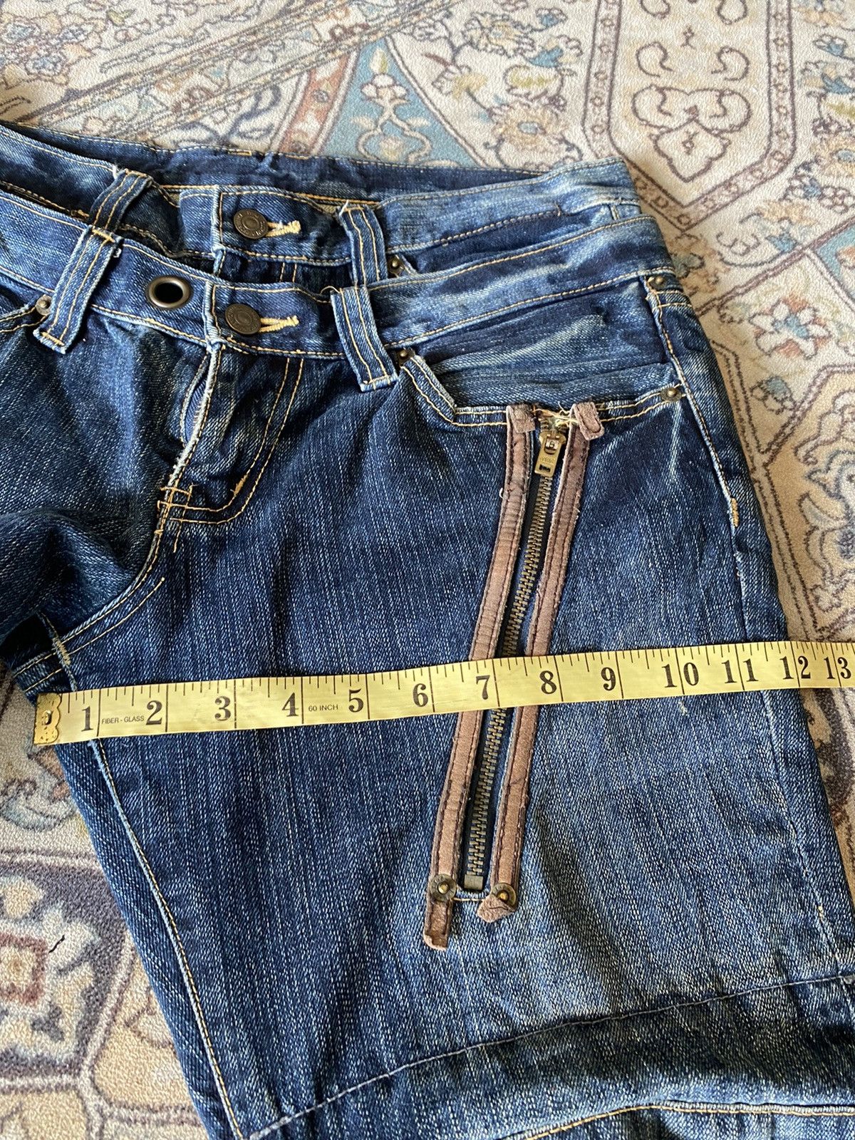 PPFM PPFM Double Waist Blue Denim Jeans Size US 31 - 22 Thumbnail