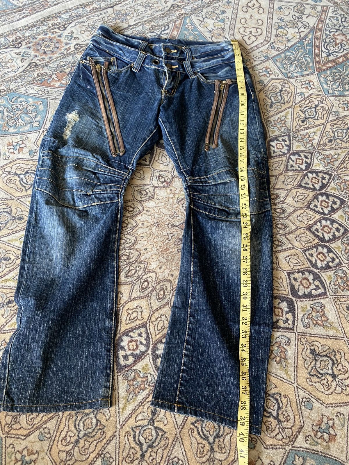 PPFM PPFM Double Waist Blue Denim Jeans Size US 31 - 20 Thumbnail