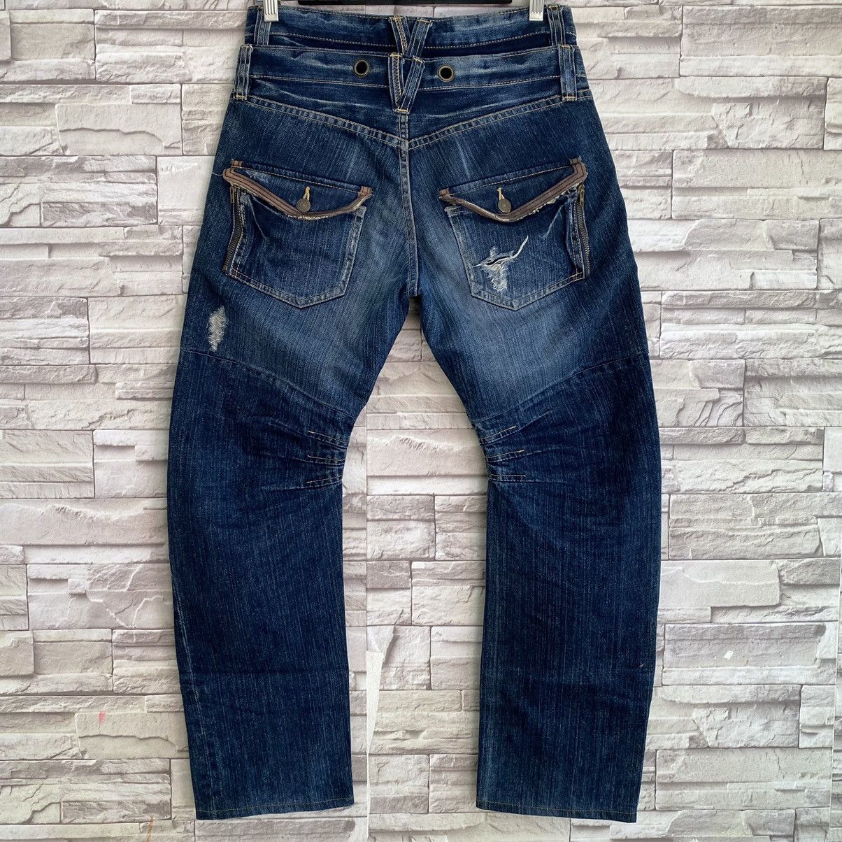 PPFM PPFM Double Waist Blue Denim Jeans Size US 31 - 9 Thumbnail