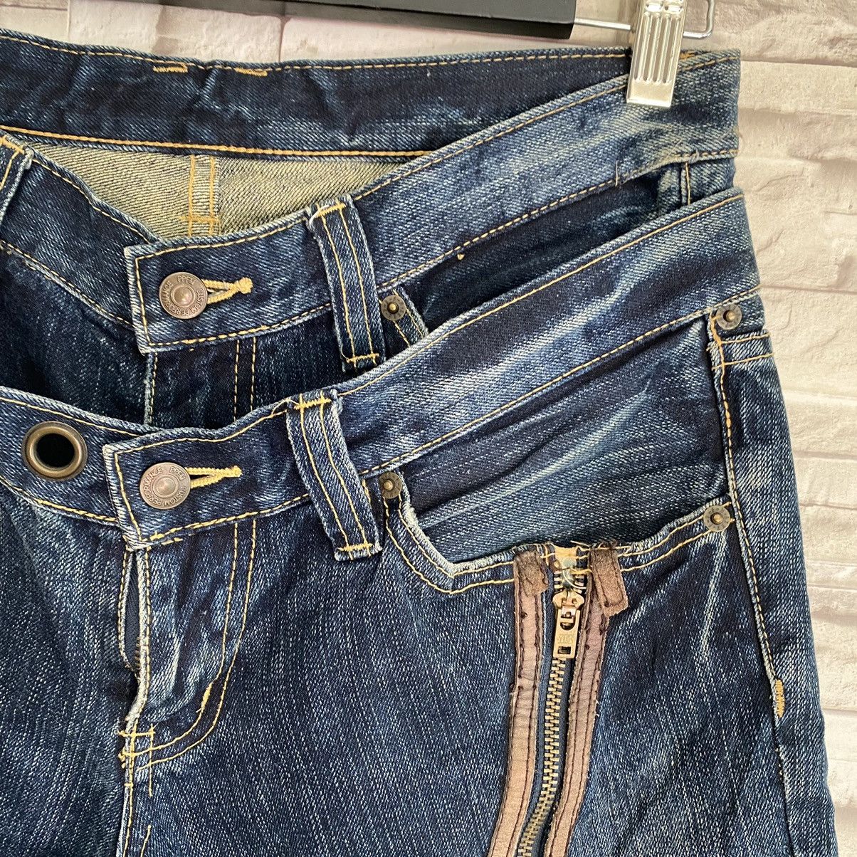 PPFM PPFM Double Waist Blue Denim Jeans Size US 31 - 7 Thumbnail