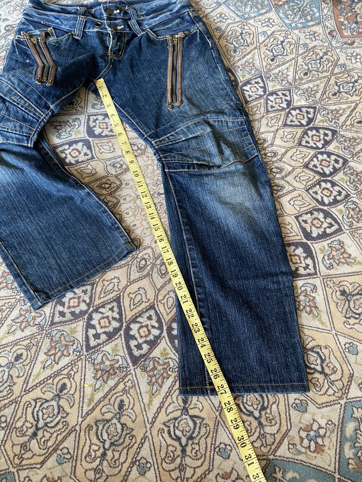 PPFM PPFM Double Waist Blue Denim Jeans Size US 31 - 21 Thumbnail