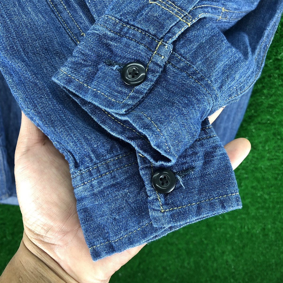 Japanese Brand Long Blouse Hoodie Denim Button up by Quelle Chance Size M / US 6-8 / IT 42-44 - 9 Thumbnail