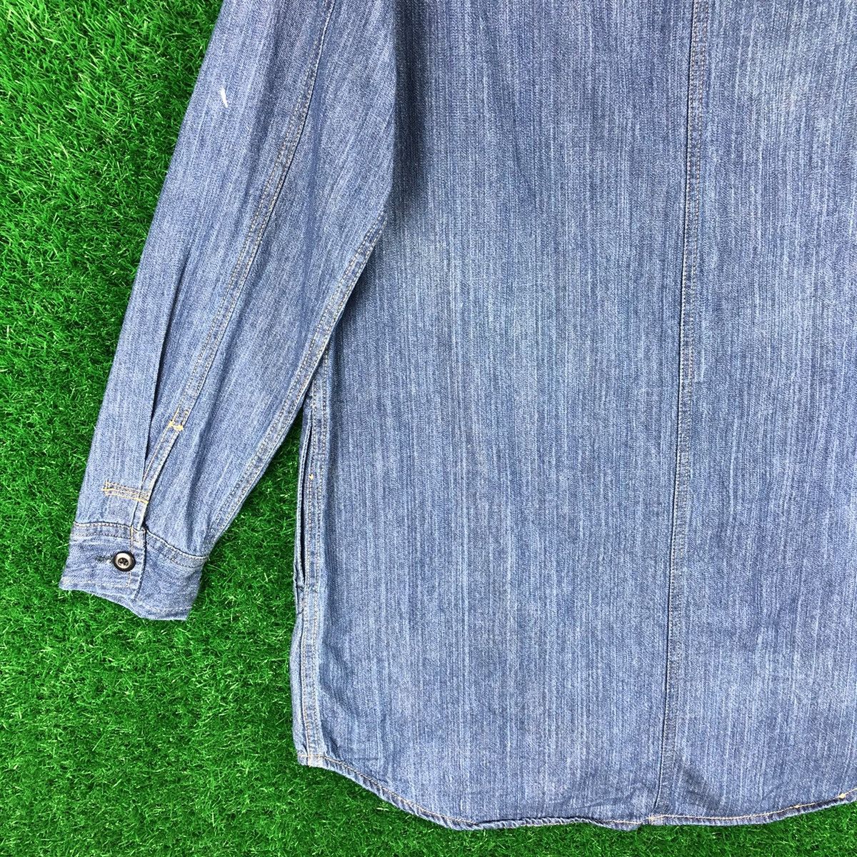 Japanese Brand Long Blouse Hoodie Denim Button up by Quelle Chance Size M / US 6-8 / IT 42-44 - 6 Thumbnail