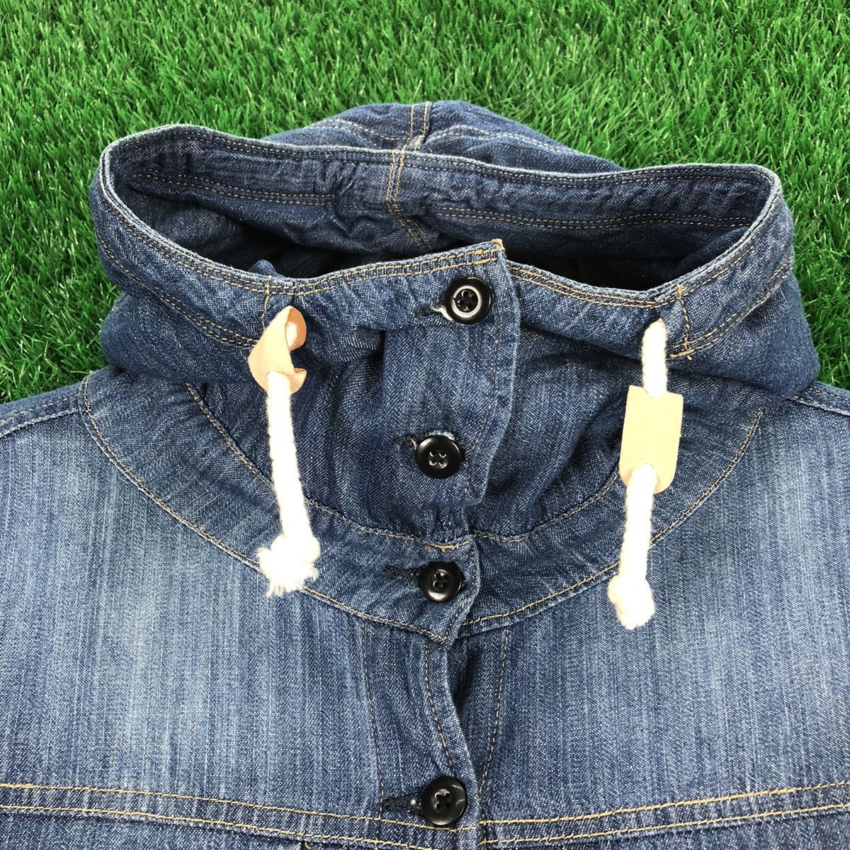 Japanese Brand Long Blouse Hoodie Denim Button up by Quelle Chance Size M / US 6-8 / IT 42-44 - 7 Thumbnail
