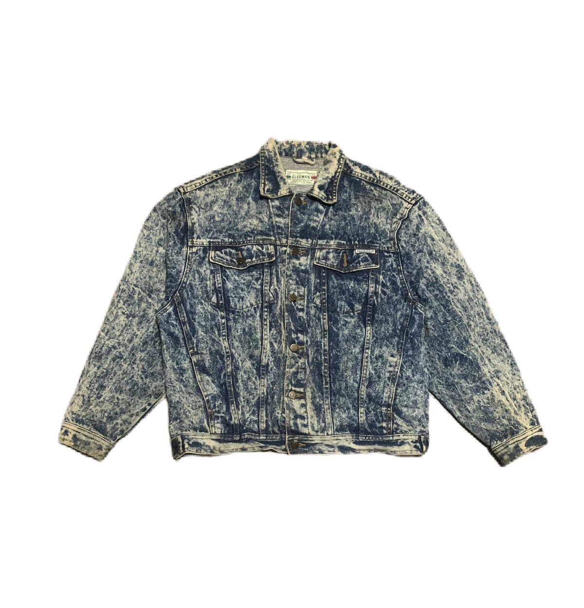 Japanese Brand Vintage Acid Wash Trucker Denim Jacket By Gleeman Size US L / EU 52-54 / 3 - 1 Thumbnail