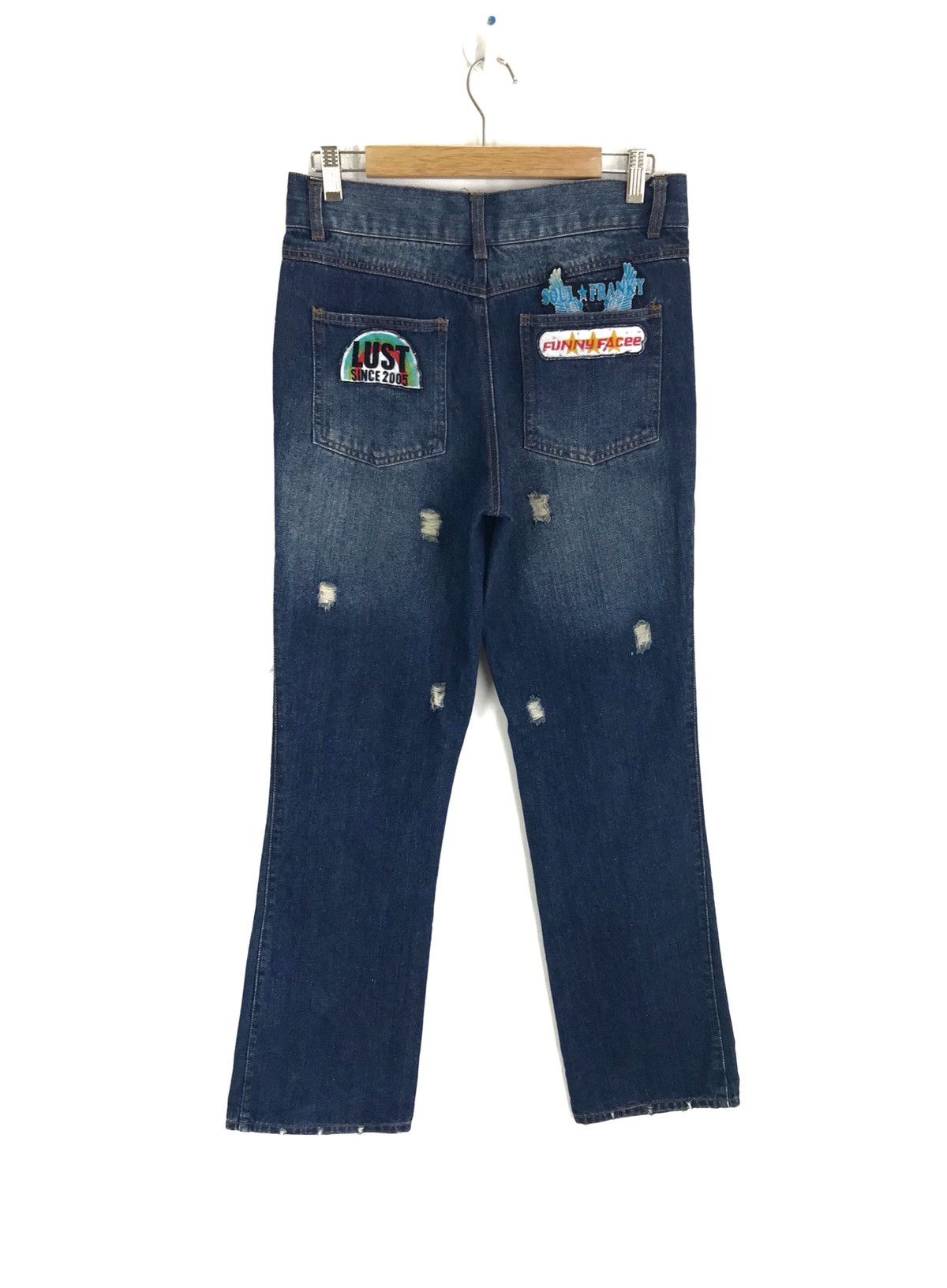 Number (N)ine × Undercover Japanese Brand SOUL FRANKY Patches Distressed Denim Jeans Size US 30 / EU 46 - 8 Thumbnail