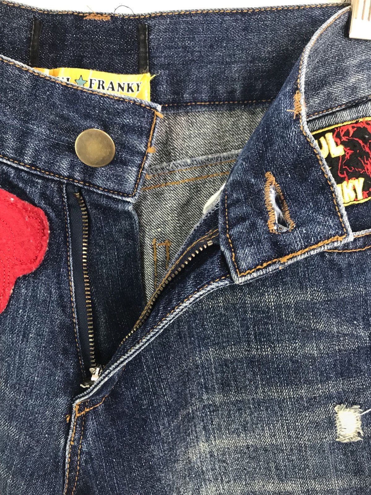 Number (N)ine × Undercover Japanese Brand SOUL FRANKY Patches Distressed Denim Jeans Size US 30 / EU 46 - 13 Thumbnail