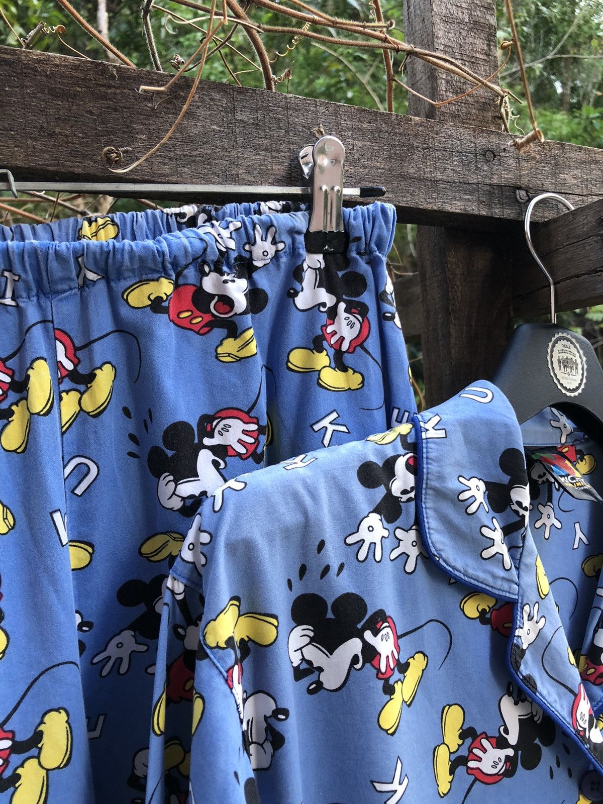 Disney Vintage 90's Disney Mickey Mouse Fullprint Pyjama Set Size US L / EU 52-54 / 3 - 3 Thumbnail